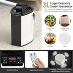 COSTWAY Portable Steam Sauna, Personal Home Sauna Tent w/ 3L Steam Generator, Foldable Chair, Remote Control, 9-Level Adjustable Temperature, Timer, Full-Size Indoor Steam Room for Home Spa (Black)