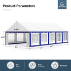 MFSTUDIO 16'x32' Party Tent, Outdoor Heavy Duty Party Tents with Removable Sidewalls, Large Canopy Tent Shelter for Outdoor Events Wedding Birthday, Blue