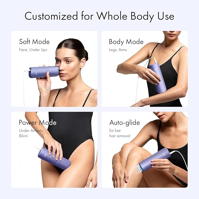 Ulike Laser Hair Removal for Women and Men, Air 3 Ice-Cooling IPL Hair Removal Device for Nearly Painless & Long-Lasting Results, 3 Modes & Auto Flashing for Fast Full Body Hair Removal from Home
