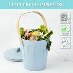 Martha Stewart Indoor Compost Bin | Countertop Composting Bucket for Kitchen | .7 Gallon Capacity | Includes Filter | Plant Based Materials | Charcoal Black