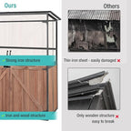 Outdoor Storage Cabinet with Adjustable Shelves, Large Metal Frame Garden Shed for Bike & Tool Storage, Lockable Waterproof Vertical Cabinet Box for Backyard, Patio, Lawn, Deck