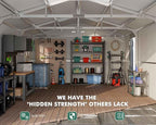 Metal Garage Shed for Car with Floor Kit, 13x20x8.5' Large Outdoor Storage Building and Workshop, Weatherproof Steel Carport with Ultra-Reinforced Truss System, Skylights & Dual-Entry
