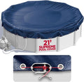 21 ft Round Pool Cover for Above Ground Pools, Above Ground Cover for Winter, Keeps Out Debris, Cold and UV Resistant, Supreme Mesh, Navy Blue