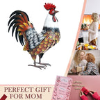 Kircust Garden Rooster Statues & Sculpture, Metal Chicken Animal Yard Art Lawn Ornament Figurines Artwork for Outdoor, Patio,Backyard and Home Kitchen Decoration