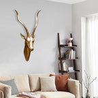 Fashionoda Large Antelope Wall Sculpture Statue - Wall Mounted Animal Heads - Rustic Dining Room Decor & More, Antelope Decorations for Home - 20.5 inch