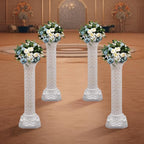 Roman Columns Wedding Column Stand Roman Pillar Plant Stand Plastic Greek Column Statue Pedestal Flower Pot Holder Decor, Elegant Decorative Column for Wedding Event Party, White