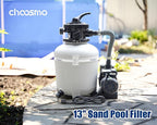 13" Sand Filter System with 6-Way Valve Pool Pump 2500GPH Easy to Use for Above Ground Pools