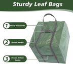 2 Pack 66 Gallons Reusable Yard Waste Bags, Upgrade Heavy Duty Foldable Garden Leaf Bag, Self-Standing Lawn Bags with Reinforced Handles, Keep Upright (23.6" L × 23.6" W × 27.5" H)