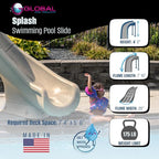 Global Pool Products Splash Inground Swimming Pool Water Slide Deck Mounted Right Curve Turn Sand GPPSSP-Sand-R
