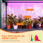 Indoor Greenhouse with Grow Light, 5-Tier Mini Greenhouse 35.4"x19"x74.8" Small Greenhouse with Zippered PVC Cover for Seed Starting Trays, Dimmable Plant Light for Indoor Plants with Timer