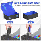 Card Storage Box 3000+ MTG Deck Box with Game Mat and 8 Divider Tabs, 3 Row Commander Trading Card Cases with Dice Tray, Commander Deck Case for TCG, CCG, YuGiOh and Sport Card (Black & Blue)