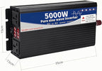 5000 Watt Power Inverter 12V DC to 110V AC Converter, LED Display with 2 AC Outlets Dual Fans Radiating for RV, Camp and Home, Electric Tool Pure Sine Wave Inverter (110V, 5000W 12V)