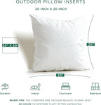 Codi Outdoor Pillow Inserts 20x20 Set of 4, Throw Pillows Waterproof for Patio Furniture