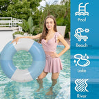 4PCS Floats for Adults Rings Striped Pool Float Large Swim Ring for Adults,30 Inch Classic Striped Teens Adult Inner Tubes Summer Beach Bachelorette Party