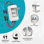 Solar Panel Disconnect Switch 10A 2P 400V Dc/AC Breaker Disconnect Box Outdoor Breaker Box Suitable for photovoltaic and Wind Energy Home Battery Systems (10 Amps)