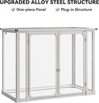 DWVO 41Cu.ft Horizontal Resin Storage Shed Without Shelf, All Weather 4.7x2.5 FT Outdoor Storage Shed with Hydraulic Struts, 3 Locks, Lockable to Floor for Garden Tools, Trash Cans, Gray