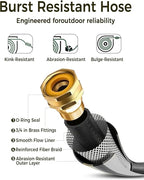 GLAHODEN Retractable Garden Hose Reel 5/8 in x 90 ft, 2025 Upgraded Dual Ratchet Lock UV & Freeze Protection Brass Seal Slow Retraction Anti-Tangle Hose 180°Swivel Reinforced Scaffold Wall Mount