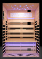 Sauna Infrared Far Infrared Sauna for Home 2 person Sauna with Hemlock Wood 2160W Dry Sauna for Home 2 Person Infrared Sauna Low EMF Indoor Sauna for Two Person in Home Sauna with Bluetooth Speakers