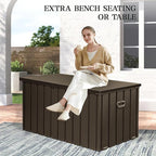 Domi 190-Gallon Outdoor Storage Box – Waterproof, Lockable Storage Cabinet for Patio Furniture, Garden Tools & Pool Supplies – Large Metal Storage for Cushions, Toys & More