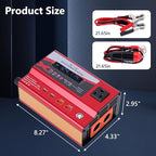 600W Car Power Inverter, 12V/24V Car Plug Adapter Outlet Converter with Dual Type C, Dual USB Dual, Dual Cigar Lighter, Single AC Outlet for Cars Trucks US Plug (Red)