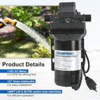 5.0 GPM 115V AC 55 PSI Revolution Water Pump with Pressure Switch Compatible with Camper, RV, Shower, Sprayer