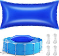 Pool Pillows for Closing Winter, 4x8 Feet Inflatable Air Pillow for Above Ground Pool, 0.4mm Thick Ultra Cold Resistant Swimming Pool Cover Pillow Kit with Ropes, Blue, 1 Pack