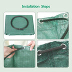CFH-ALLEZ 1 Pair Lawn Claws Leaf Scoop Collect + 1 Pack 72 Gallons Reusable Light Green Garden Bag