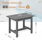LUE BONA Outdoor Side Table, HDPS Large Size Outdoor Table, Adirondack Side Table, Outside End Table for Patio, Porch,Beach, Garden, Weather Resistant/Easy Maintenance, Dark Gray