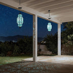 18 Inch High Large Hanging Solar Lights Outdoor Garden Decor, Decorative Waterproof Plastic Moroccan Solar Lantern Lamp, Outside Decorations for Patio Yard Porch Decor, Gardening Gifts for Women Mom
