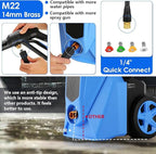 Electric Pressure Washer 5000 PSI,2.8 GPM Power Washer with Foam Cannon,Portable Cleaner with 33ft Hose Reel,4 Nozzle Tips,and Soap Bottle for Cars/Home/Driveways/Patios/Decks/Fences