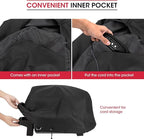 Unicook Grill Cover for Ninja OG700 OG701 OG751 Outdoor Series, Heavy Duty Waterproof Woodfire BBQ Cover with Inner Pocket, Sealed Team, Elastic Closure and Drawstrings, Black