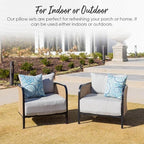 RSH DECOR: Lumbar Throw Pillows Set of 2 | 20” x 12" | All-Weather Spun Fabric | Water and Fade-Resistant | Outdoor Support Pillows for Patio Furniture | Vida Opal Pineapple
