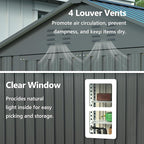6x6 ft Metal Outdoor Storage Shed,Metal Steel Utility Tool Shed Storage House with Window and Floor Kit for Backyard Garden Patio Lawn Black