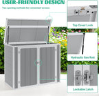 Seizeen 41 Cu.Ft Resin Shed with Floor, 4.7x2.5 FT Outdoor Horizontal Storage Shed for Trash Cans and Garden Tools, Waterproof Outdoor Plastic Shed for Lawn Mower, Pool Toys, Bicycle (Light Gray)