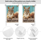 Squirrel Garden Flag Vertical Double Sided Outdoor Yard Flags 12.5x18 Inch Burlap Banners for House Lawn