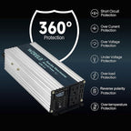WZRELB 800W Pure Sine Wave Inverter 48V DC to 110V 120V AC Power Converter with LED Display, Off-Grid Portable Power Inverter with 2 AC Outlets for Home, RV, Truck, Camping