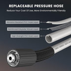 Giraffe Tools Grandfalls Retractable Wall Mount Pressure Washer Plus, Max 2900PSI 2.2 GPM, Electric Power Washer with 100ft Pressure Hose for Car/Patios, Automatic Rewind, Dark Silver