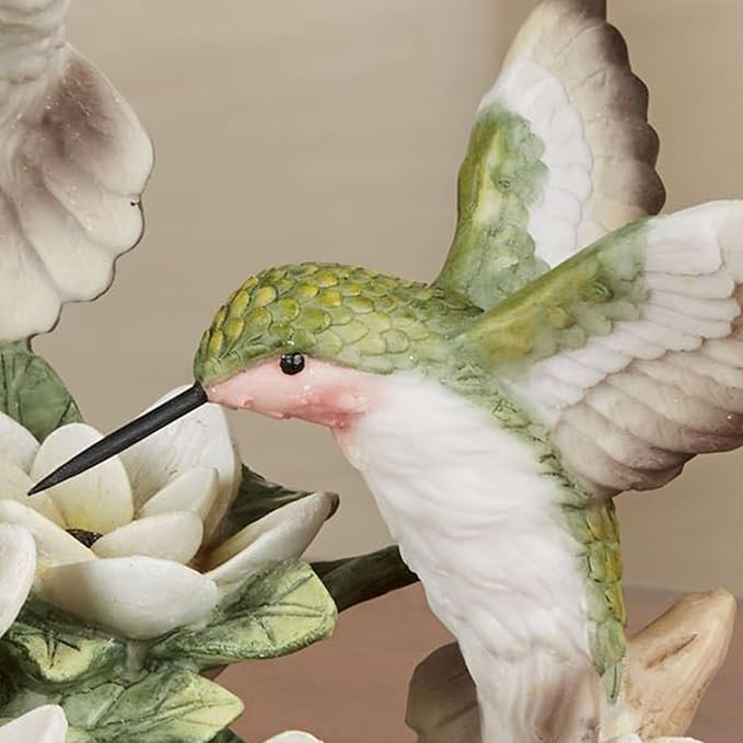 Touch of Class Dancing Hummingbirds and Magnolias Birds Table Sculpture Ivory and Green | Floral Flower Designs