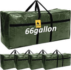 4 Pcs 66 Gallon Large Moving Bags with Zipper and Handles Foldable Storage Duffle Bags Heavy Duty Extra Large Totes for College Dorm Travel Clothes Blankets Bedding Moving (Green)