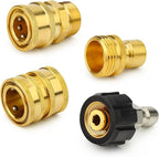 GASHER Pressure Washer Quick Connect Kit, M22 to 3/8" Quick Connect, 3/4" to Quick Release, M22 14mm Quick Connect Swivel Fittings