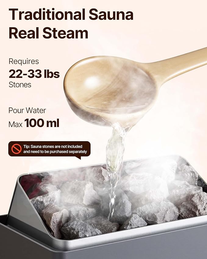 VEVOR Sauna Heater,220V Electric Sauna Stove, Steam Bath Sauna Heater 3h Timer and Adjustable Temp for Max. 176-318 Cubic Feet, (4.5KW) FCC Certification