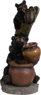 Ferrisland Outdoor Fountain Black Bears Garden Water Fountain Outdoor Water Feature Resin for Garden Patio Yard Deck Home Lawn Porch House Relaxation Exterior Balcony