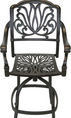 Elizabeth Cast Aluminum Powder Coated 5pc Party Bar Set with Party Bar Table - Antique Bronze