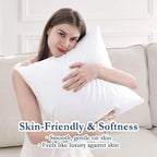 puredown® 20x20 Outdoor Pillow Inserts, Set of 2, Fluffy Soft Water-Resistant Down Alternative Square Form Sham Stuffer for Porch Swing Sofa Couch Cushion Patio Furniture