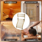 Sauna Backrest Added Adjustable Neck Pillow Accessories Bamboo Sauna Back Rest 18 Low - Heat - Conducting Bamboo Slats + Anti - Slip Pads for Comfort Lying or Leaning