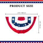 3x6Ft American Bunting Flags Outdoor, Patriotic Bunting for 4th of July Decorations, Memorial Day Patriotic Decorations, USA Pleated Fan Flag for Outdoor Indoor Use (Set of 3)