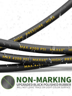 4200PSI Pressure Washer Hose 100FT with 3/8" Swivel Quick Connect for Cold/Hot Water, Kink Resistant Steel Wire Braided, Wear Resistant Power Washer Hose with 2 M22 14mm Adapter Set