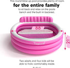 Toysical Round Lounge Inflatable Pool with Seats and Backrest for Kids, Family and Adults, “88 x 85 x 21”