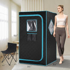 Portable Steam Sauna Box for Home Spa, Steam Saunas for Home, Full Body Sauna Tent for Relaxation, 1500W & 4L Sauna Steamer Machine, Remote Control, Foldable Chair (Black)