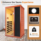 Sauna Far Infrared Sauna at Home 800W Indoor Sauna Room for 1 Person, Dry Sauna with Low EMF